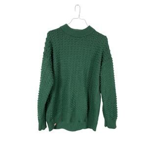 Lego Adukt Knit Sweater Popcorn Green Mock Neck Pullover Size M